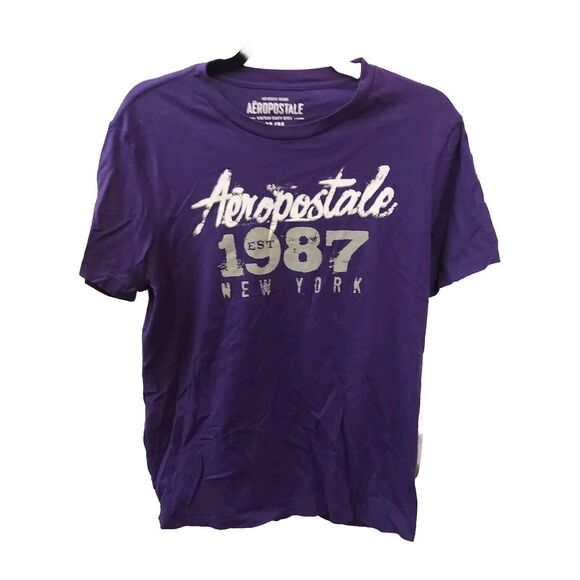 Aero Tops - Y2K Aeropostale T Shirt Women's Medium 1987 Purple Top Shirt Basic Tee Ladies